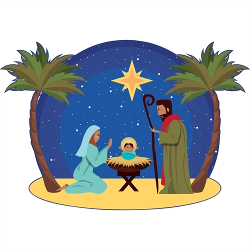 Christmas Decoration Large Nativity Scene Christmas Sticker